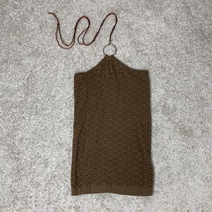 “Channel-like” logo Y2K brown top | Petroleum